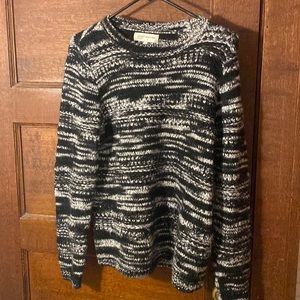 Jones New York Sport Black and White Acrylic/Wool Sweater L